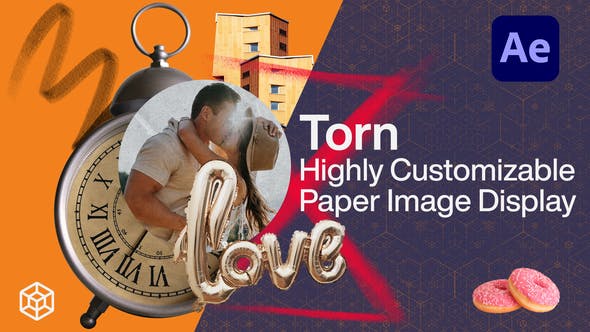 Videohive Torn Highly Customizable Paper Image Display 31675517