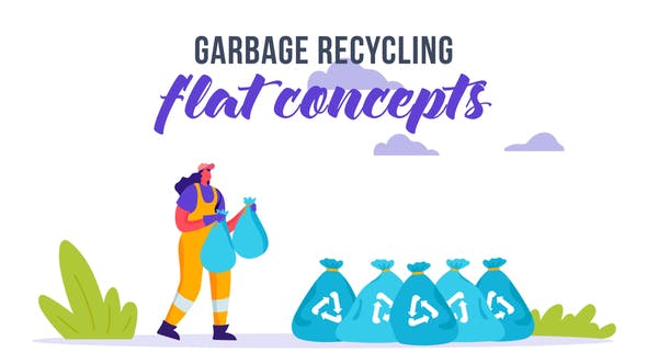 Videohive Garbage recycling - Flat Concept 33032356