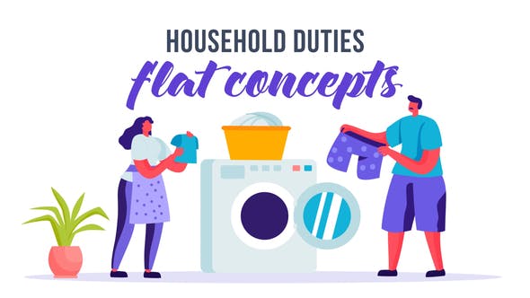 Videohive Household duties - Flat Concept 33263968