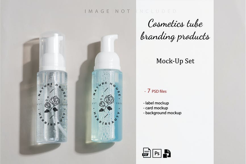 Cosmetic Pump Bottle Mockup Set 2