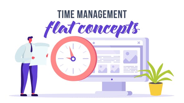 Videohive Time management - Flat Concept 32951757
