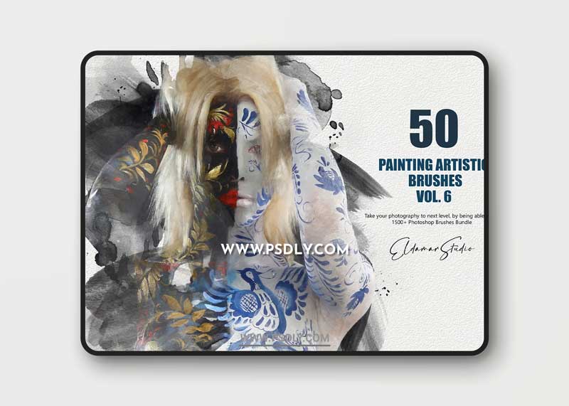 CreativeMarket - 50 Painting Artistic Brushes - Vol. 6 6259375