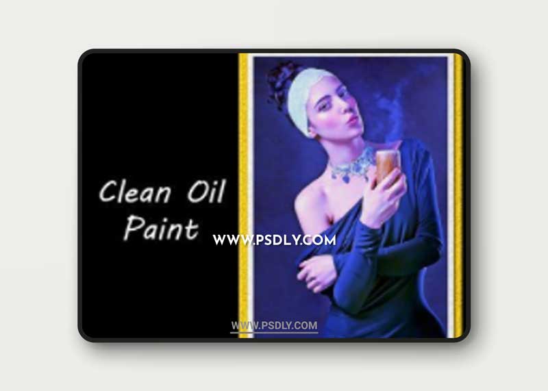CreativeMarket - Clean Oil Paint Photoshop Action 4768292