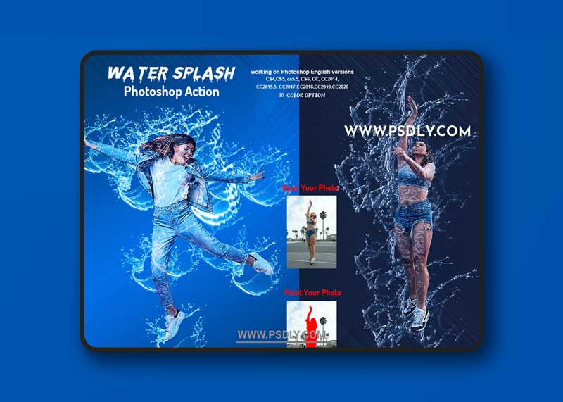 CreativeMarket - Water Splash Photoshop Action 5964508