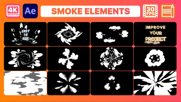 Videohive Smoke Elements And Titles After Effects 33018078