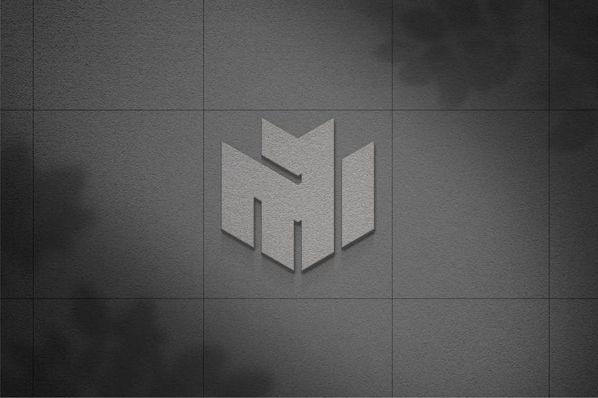 luxury wall logo mockup