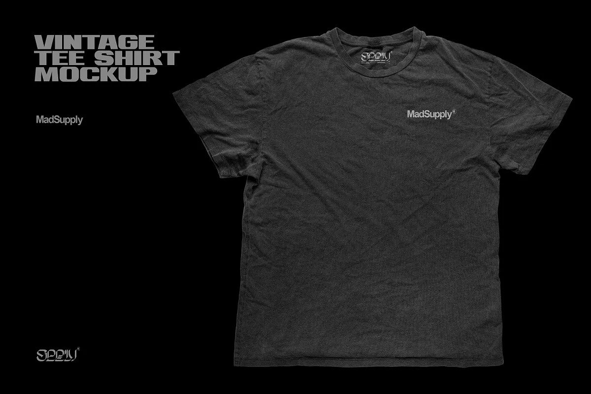 CreativeMarket - Vintage Distressed T-Shirt Mockup 5910323