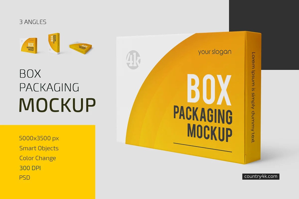 CreativeMarket - Box Packaging Mockup Set 5761624