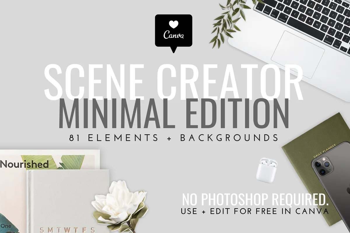 CreativeMarket - Minimal Tech Mockups + Scene Creator 3502545