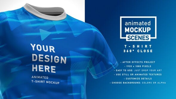Videohive T-shirt 360 Close Mockup Template Animated Mockup SCENES 33056029