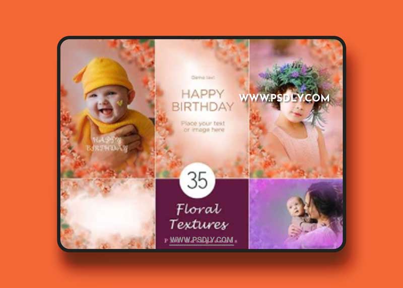 35 Floral Texture Background Overlays