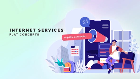 Videohive Internet services - Flat Concept 33559878