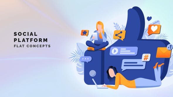 Videohive Social platform - Flat Concept 33445092