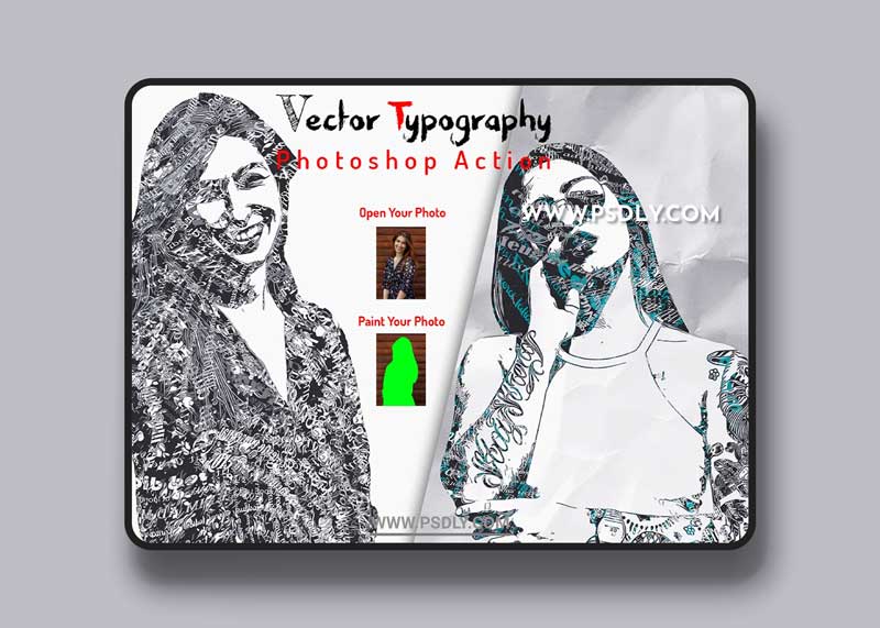 CreativeMarket - Vector Typography Photoshop Action 6437627