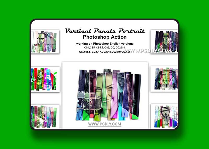 CreativeMarket - Vertical Panels Portrait PS Action 5431017