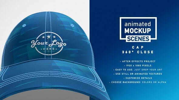 Videohive Cap Mockup Template 360º Close - Animated Mockup SCENES 33427781
