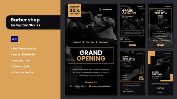 Videohive Barbershop - Instagram Stories 33315996