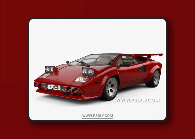 Lamborghini Lamborghini Countach 5000 QV with HQ interior 1985 3D model