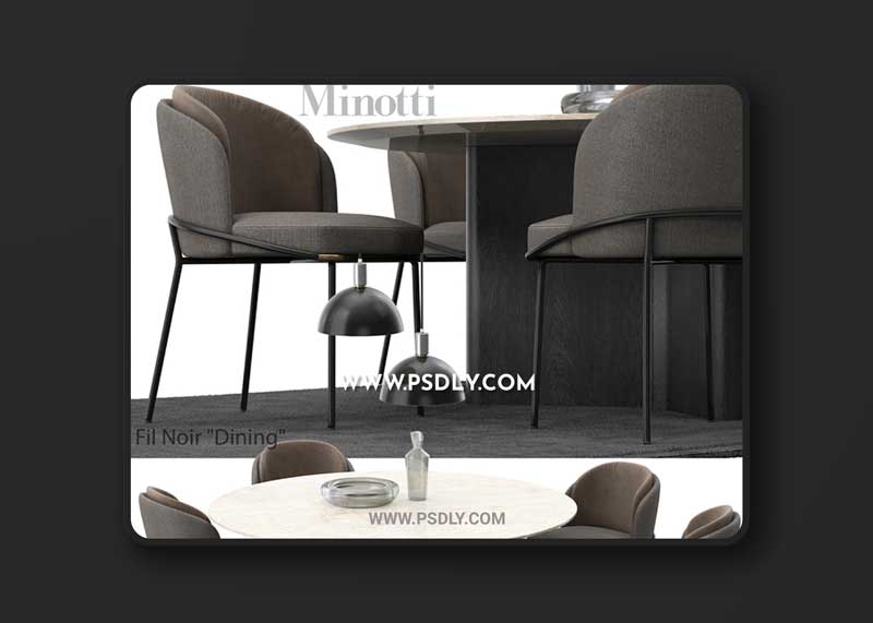 Minotti Fil noir set 3D Model