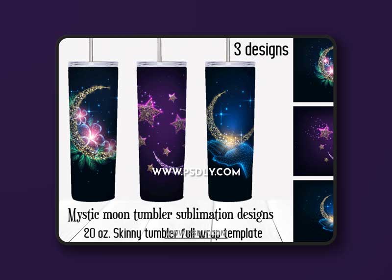 Mystic Moon Tumbler Sublimation Designs