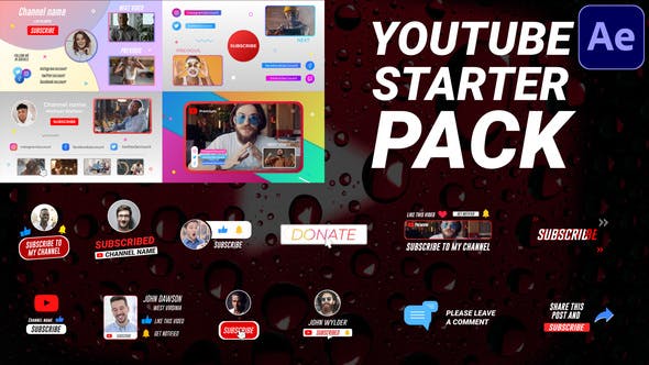 Videohive Youtube Starter Pack | After Effects 33288700