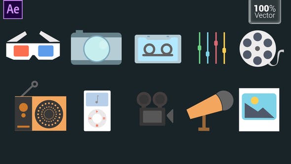 Videohive Multimedia Icons 33615477