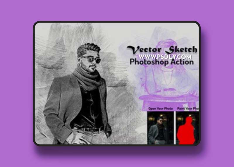 Vector Sketch Photoshop Action 15268886