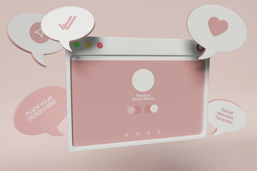 Screen Mockup of Social Network HZK4Z62