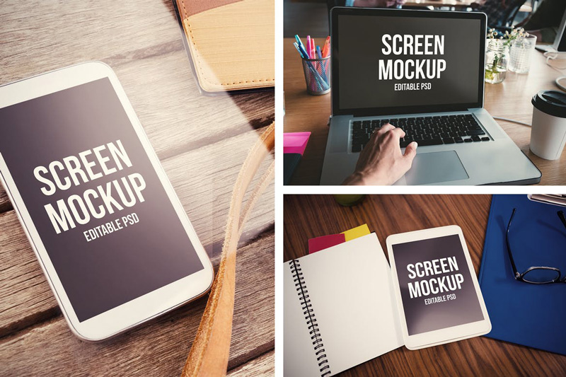 Tablet and Laptop Mockup Set 9UEZV8B