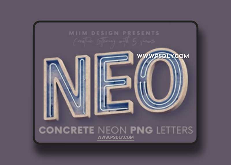 Concrete Neon - 3D Lettering
