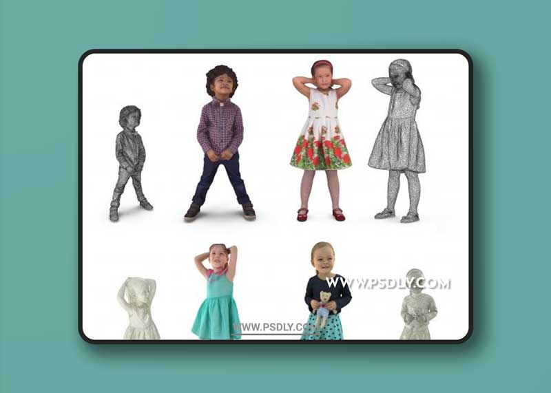Child Collection x4 VR / AR / low-poly 3d model