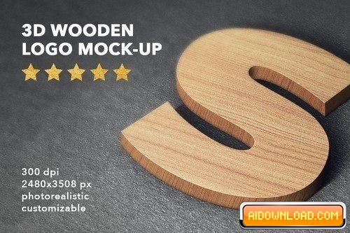 CM - 3D wooden logo sign mock-up 2125336