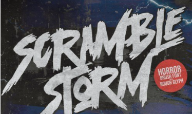 Scramble Storm - Horror brush Font
