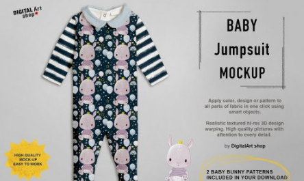 CreativeMarket - Baby Jumpsuit Mock Up 6304759