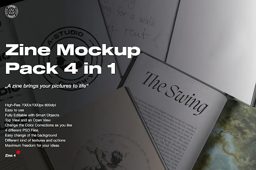 CreativeMarket - Zine Mockup Pack 3 in 1 5751368