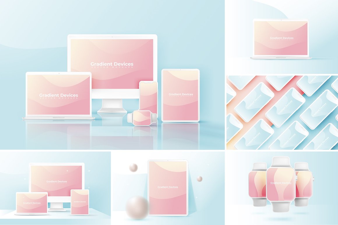 CreativeMarket - Realistic & Colorful Vector Devices 4549405