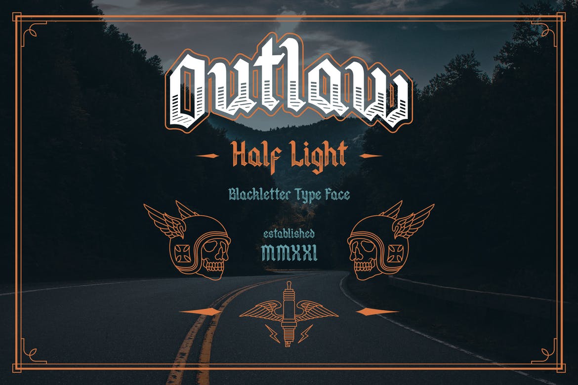 Outlaw Half-Light Type Face