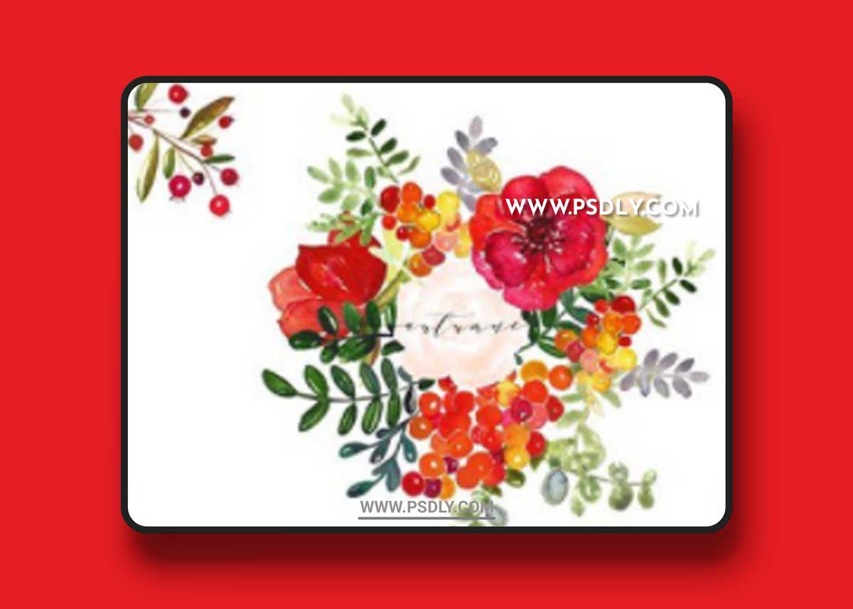 Autumn. Watercolor clip art