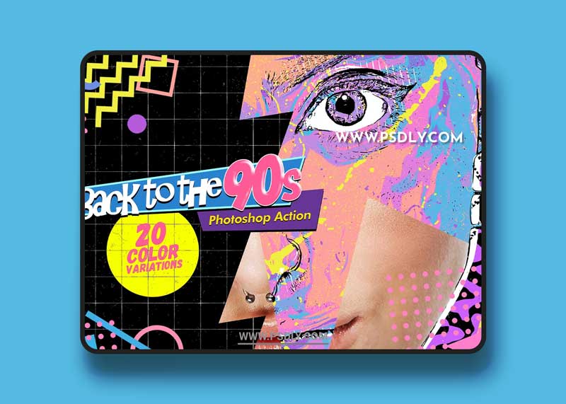 CreativeMarket - Back to the 90s Photoshop Action 5335278