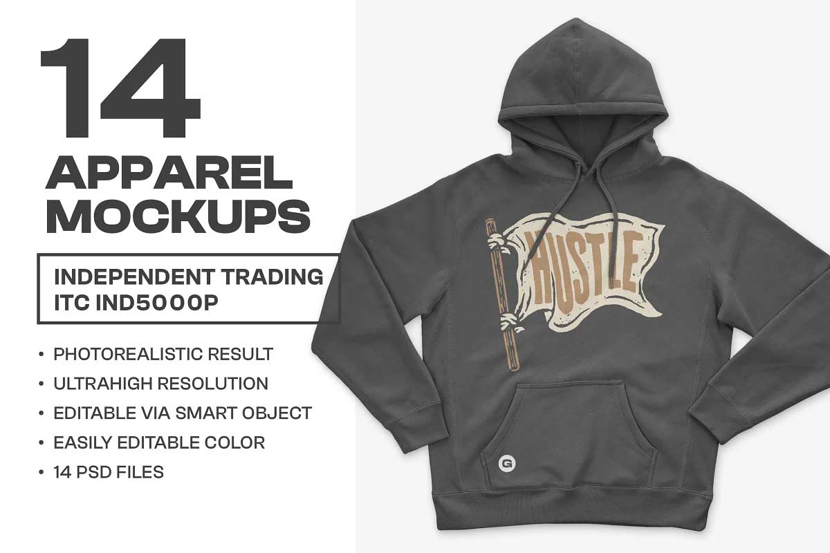 CreativeMarket - IND5000 Heavyweight Hoodie Mockups 6466505