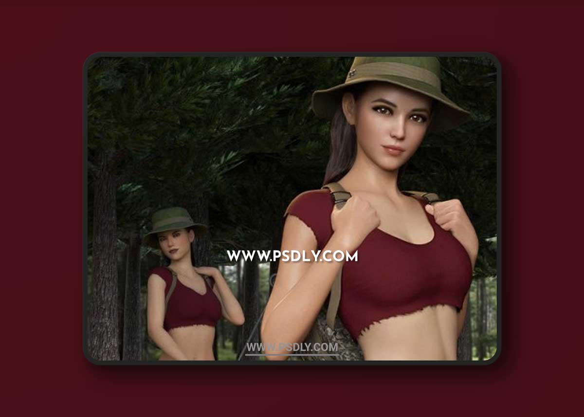 Jungle Girl Outfit Set for Genesis 8 and 8.1 Females 3D Models