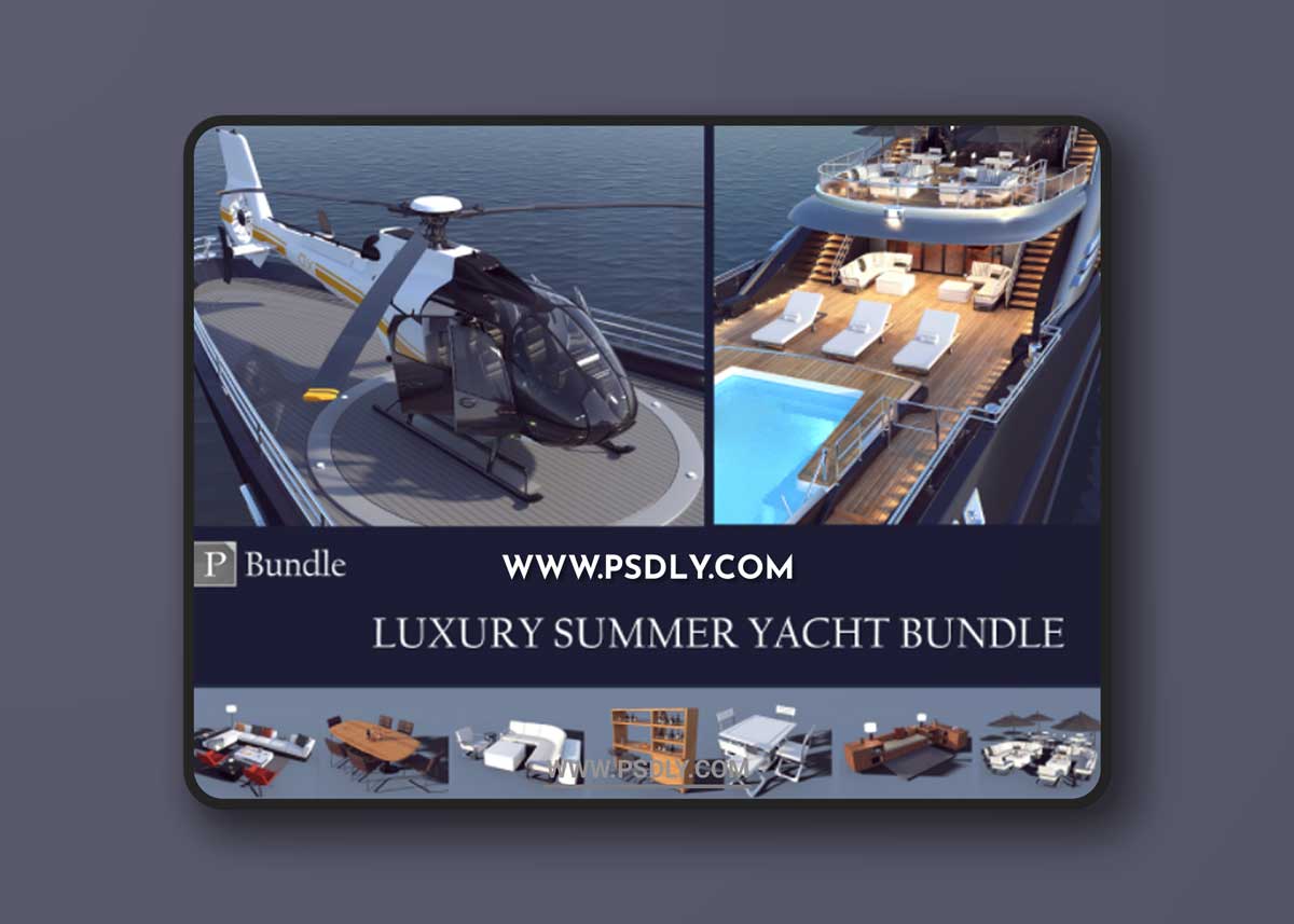 Luxury Summer Yacht Bundle 3D models