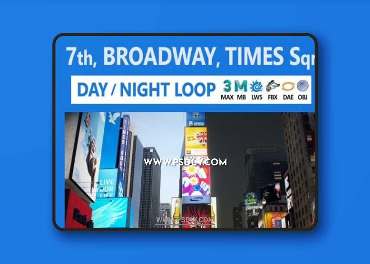 NYC Broadway, 7th Av, Times Square 3D Models
