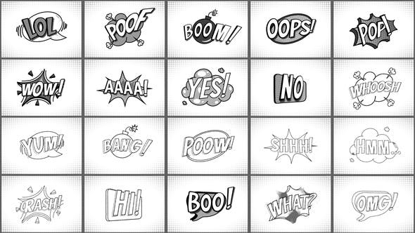 Videohive Comic Titles Black And White || After Effects 33848299