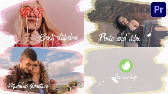Videohive - Brush Slideshow | Premiere Pro MOGRT - 33670340