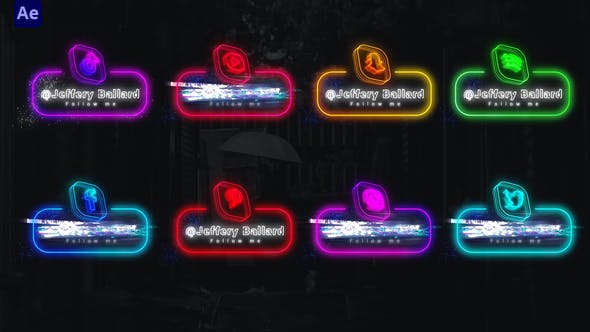 Videohive Neon Social Media Lowerthirds 33670188