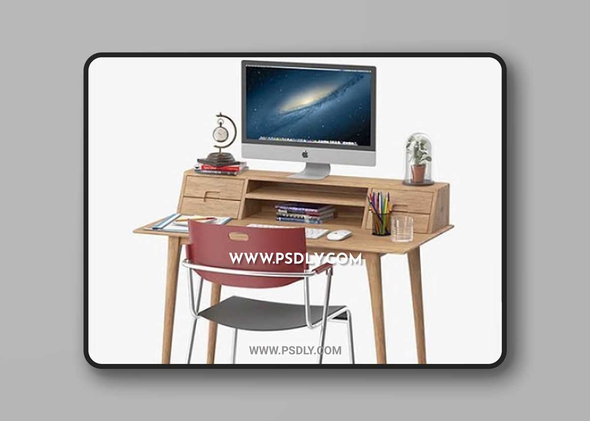 Scandinavian Style Desk 3D Model