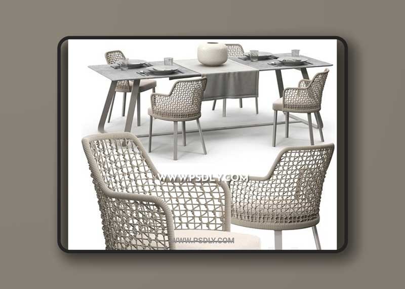 Varaschin Emma chair set 3d Model