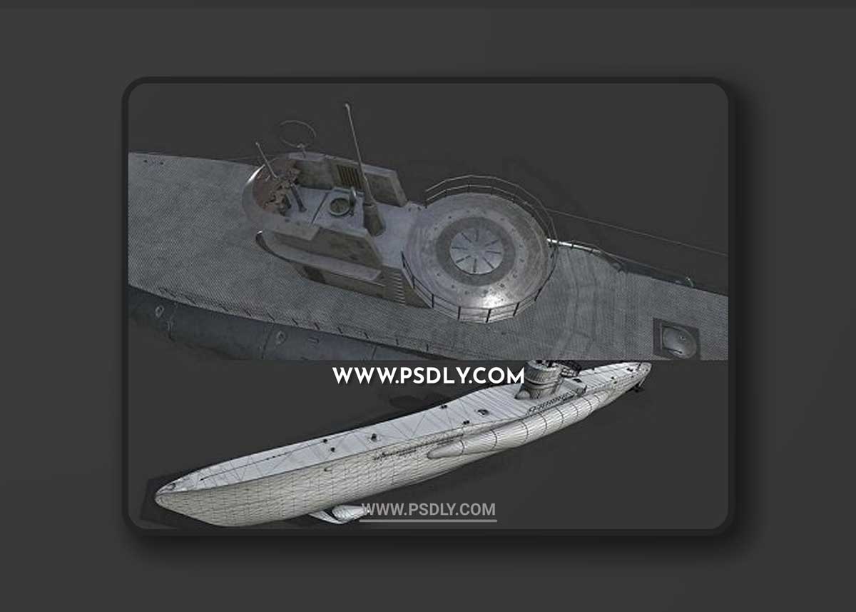 WW2 Submarine U-19 3D Model