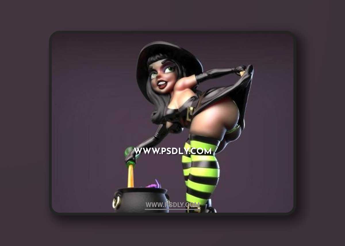Witch Pinup – 3D Print Model
